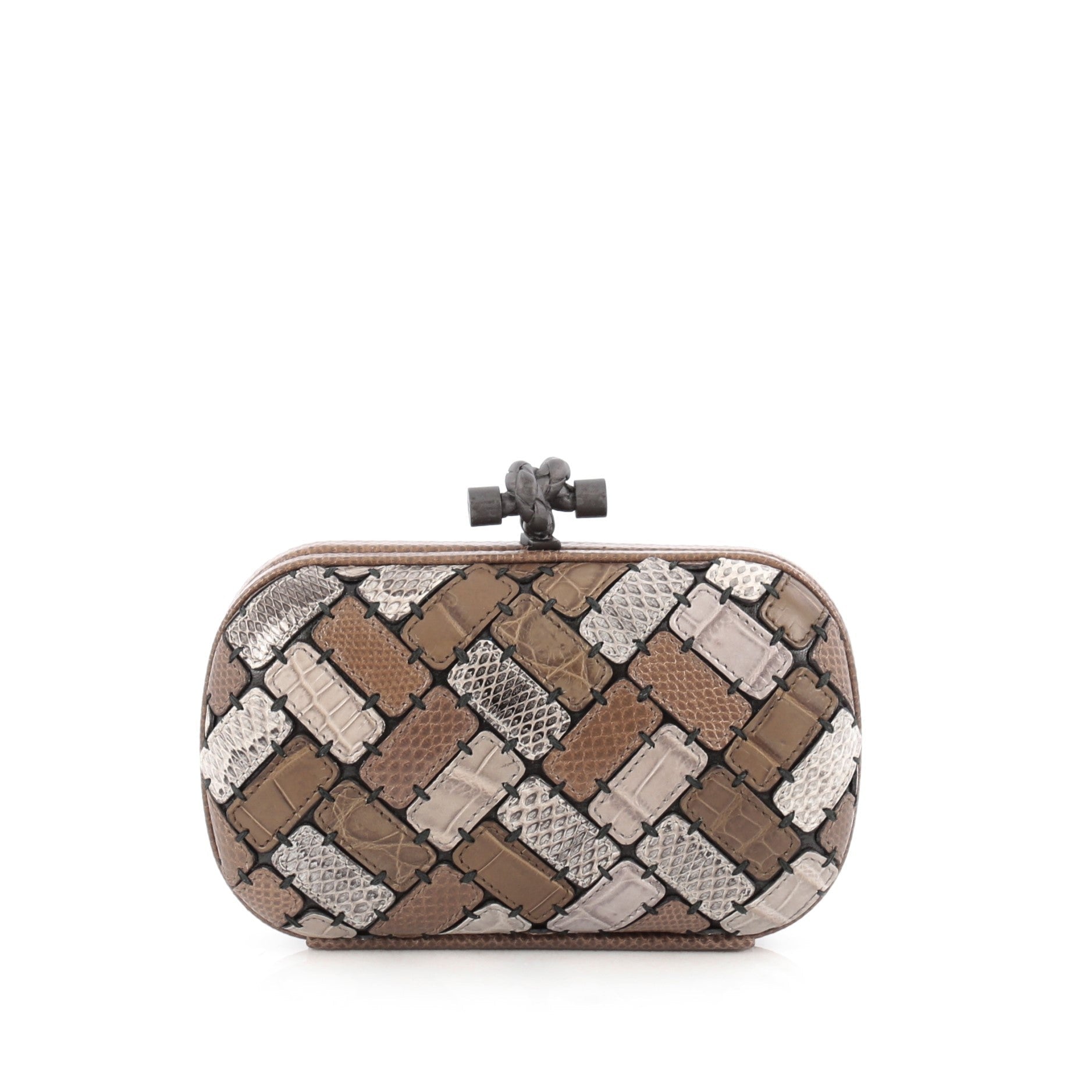 Box Knot Clutch Patchwork Exotics Small
