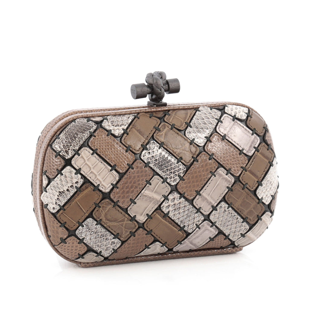 Box Knot Clutch Patchwork Exotics Small