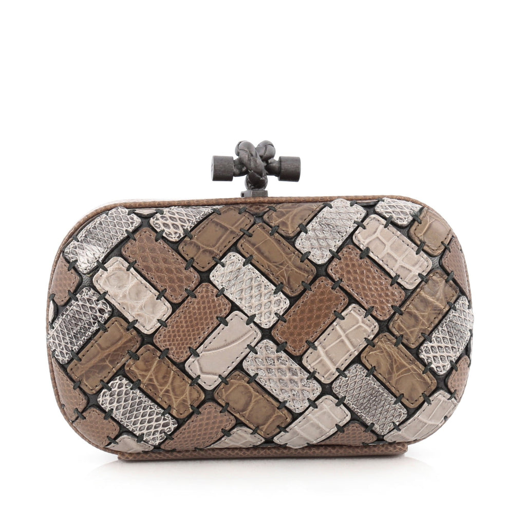 Box Knot Clutch Patchwork Exotics Small