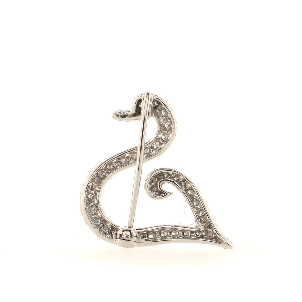 Swan Brooch 18K White Gold and Diamonds