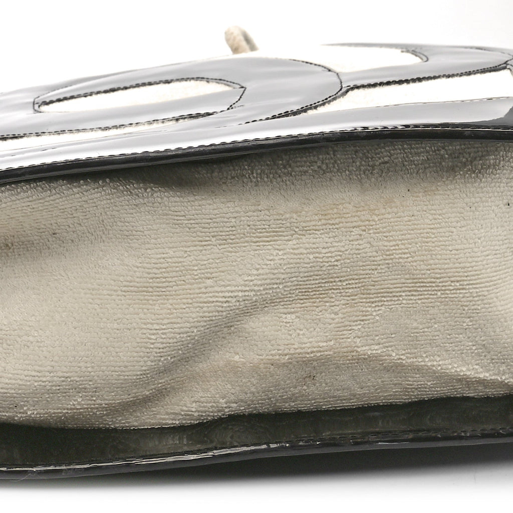 Patent Terry Ocean Drive Shoulder Bag Black White