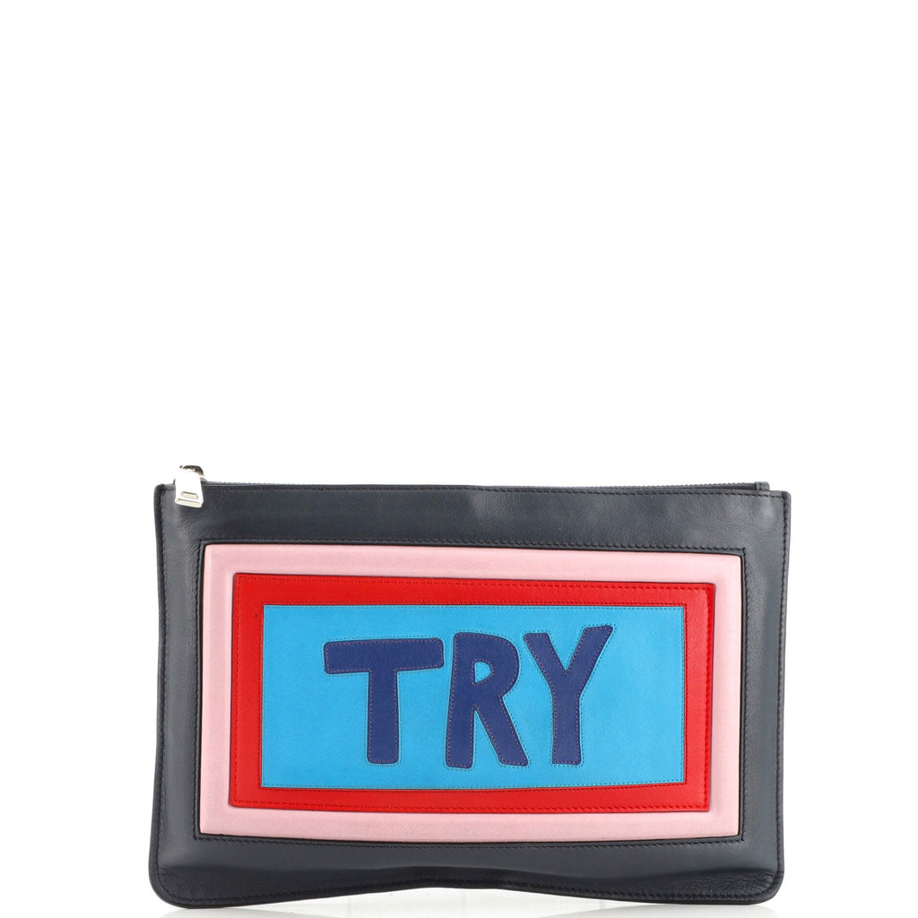 Vocabulary Clutch Patchwork Leather Medium