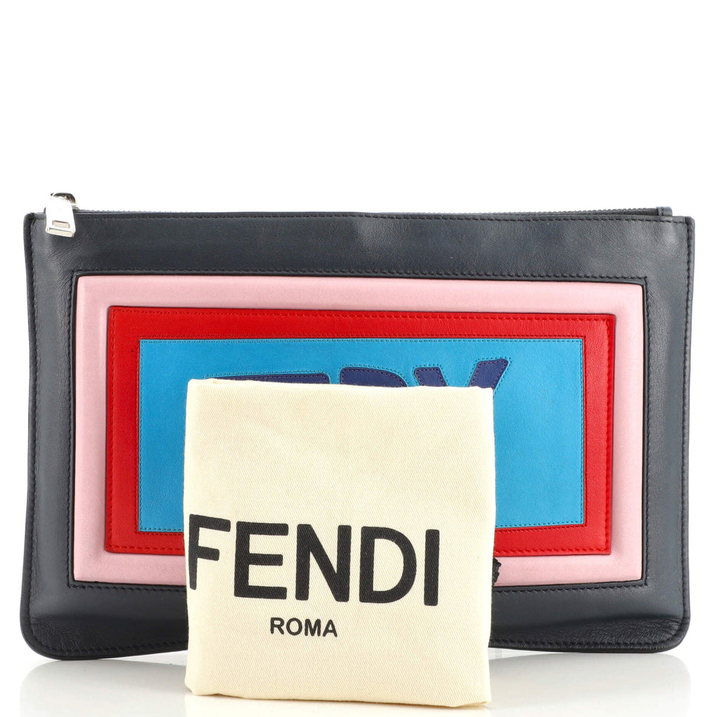 Vocabulary Clutch Patchwork Leather Medium