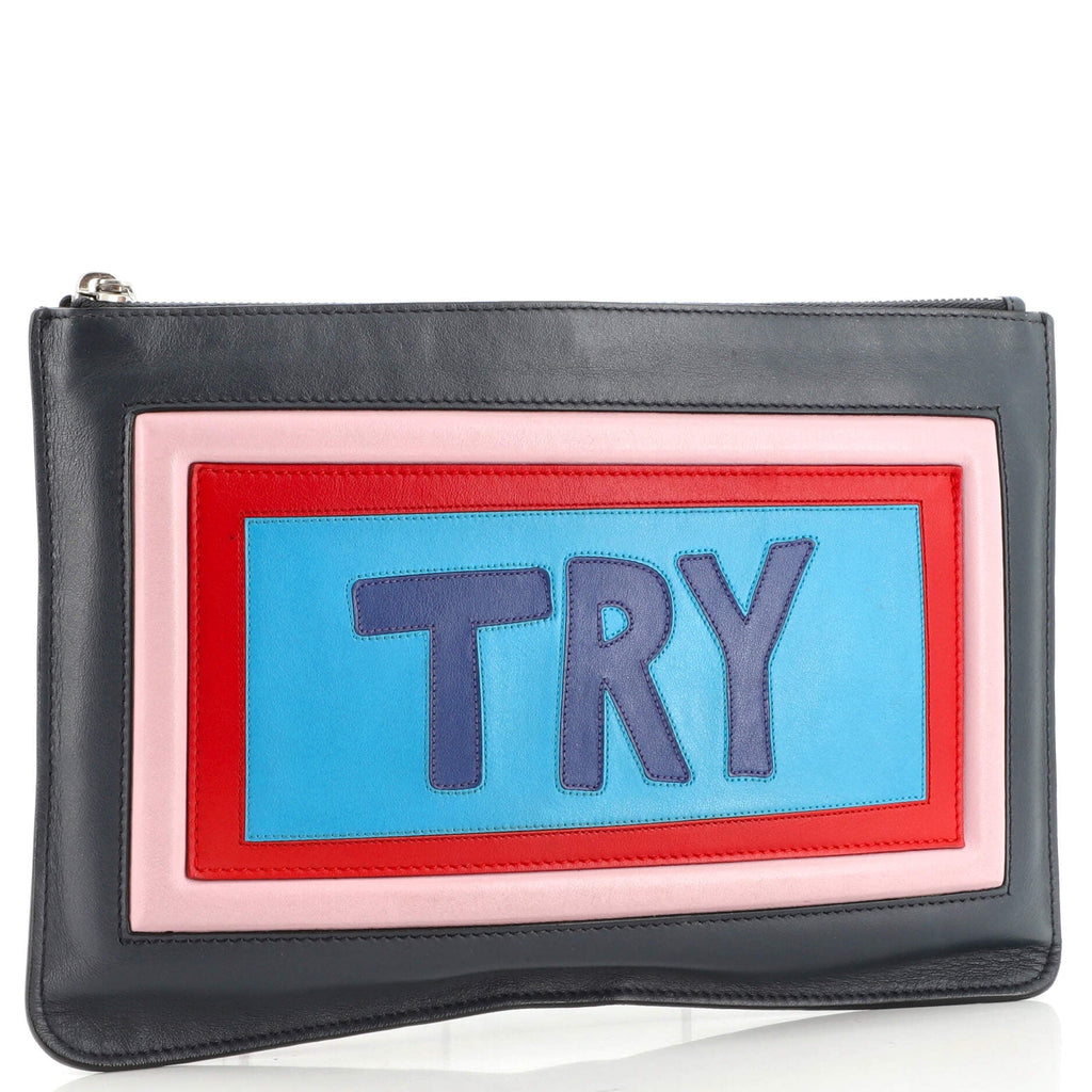 Vocabulary Clutch Patchwork Leather Medium