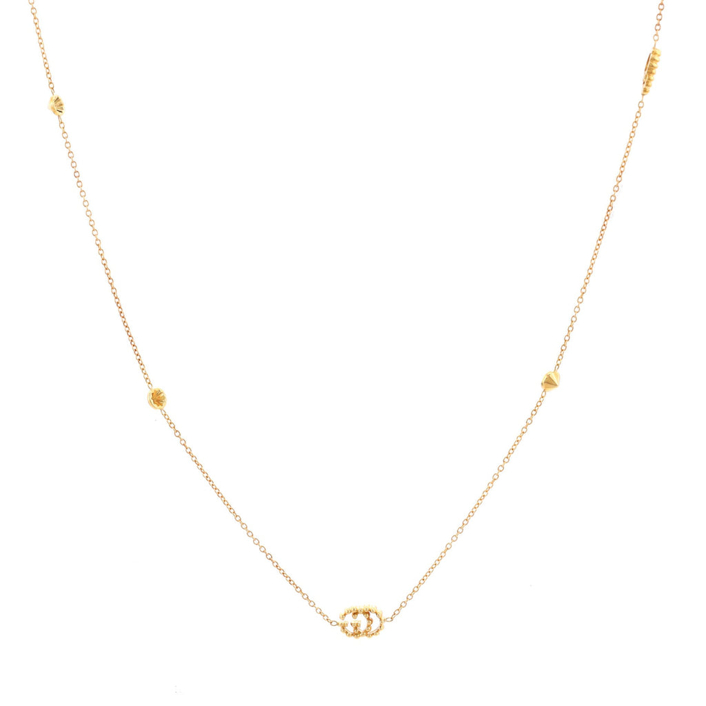 GG Running Double Station Pendant Necklace 18K Yellow Gold