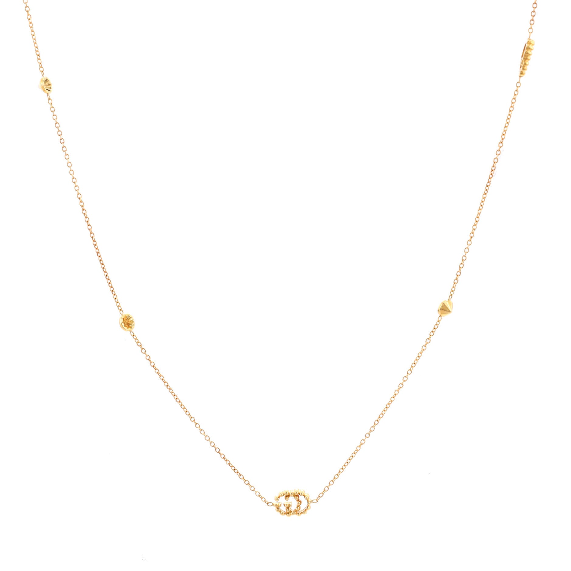 GG Running Double Station Pendant Necklace 18K Yellow Gold
