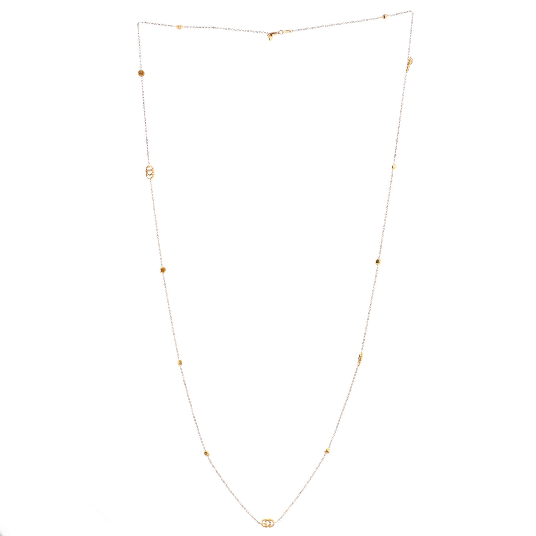 GG Running Double Station Pendant Necklace 18K Yellow Gold