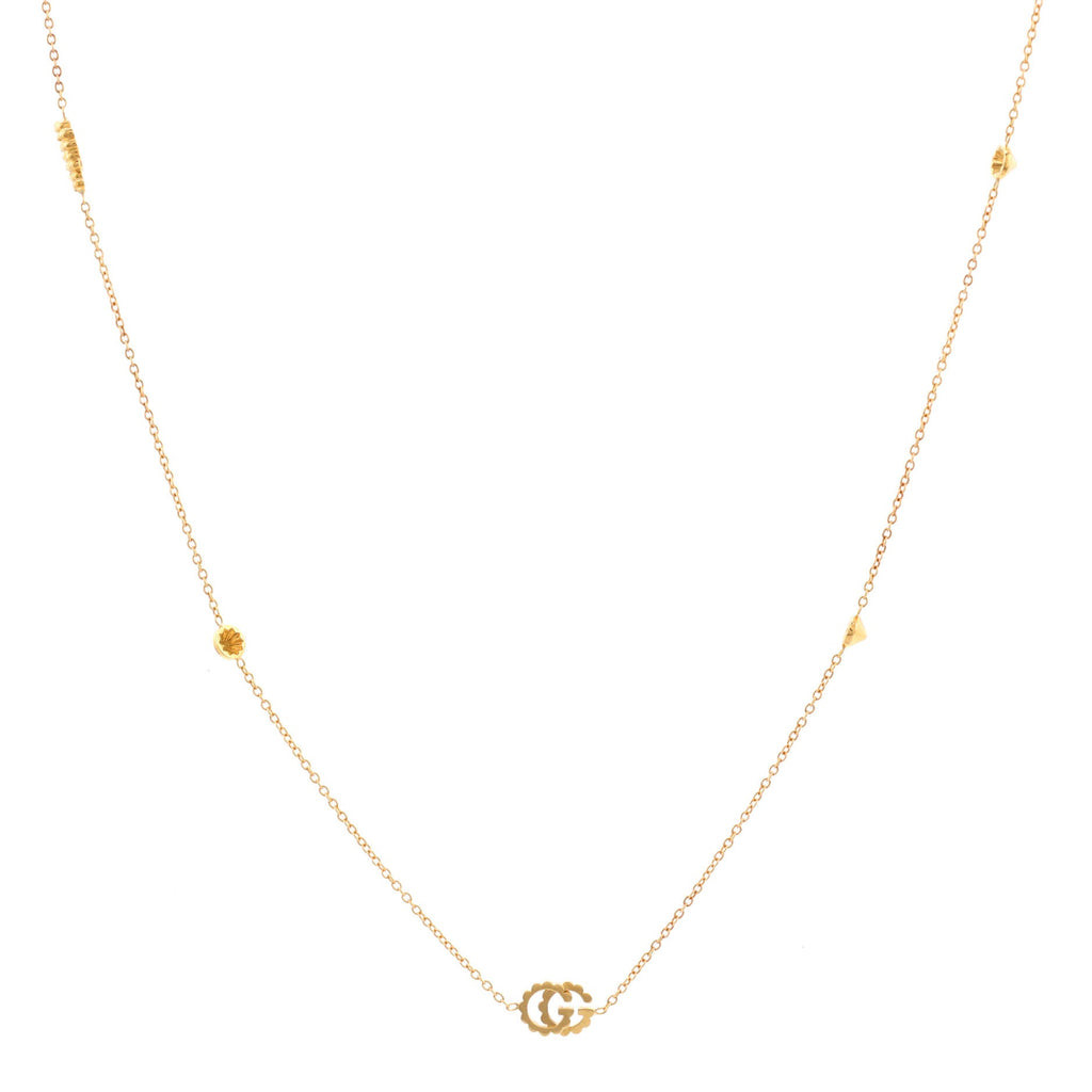 GG Running Double Station Pendant Necklace 18K Yellow Gold