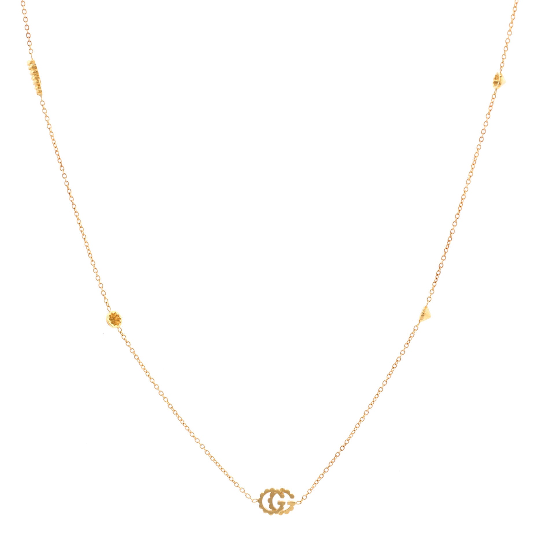 GG Running Double Station Pendant Necklace 18K Yellow Gold