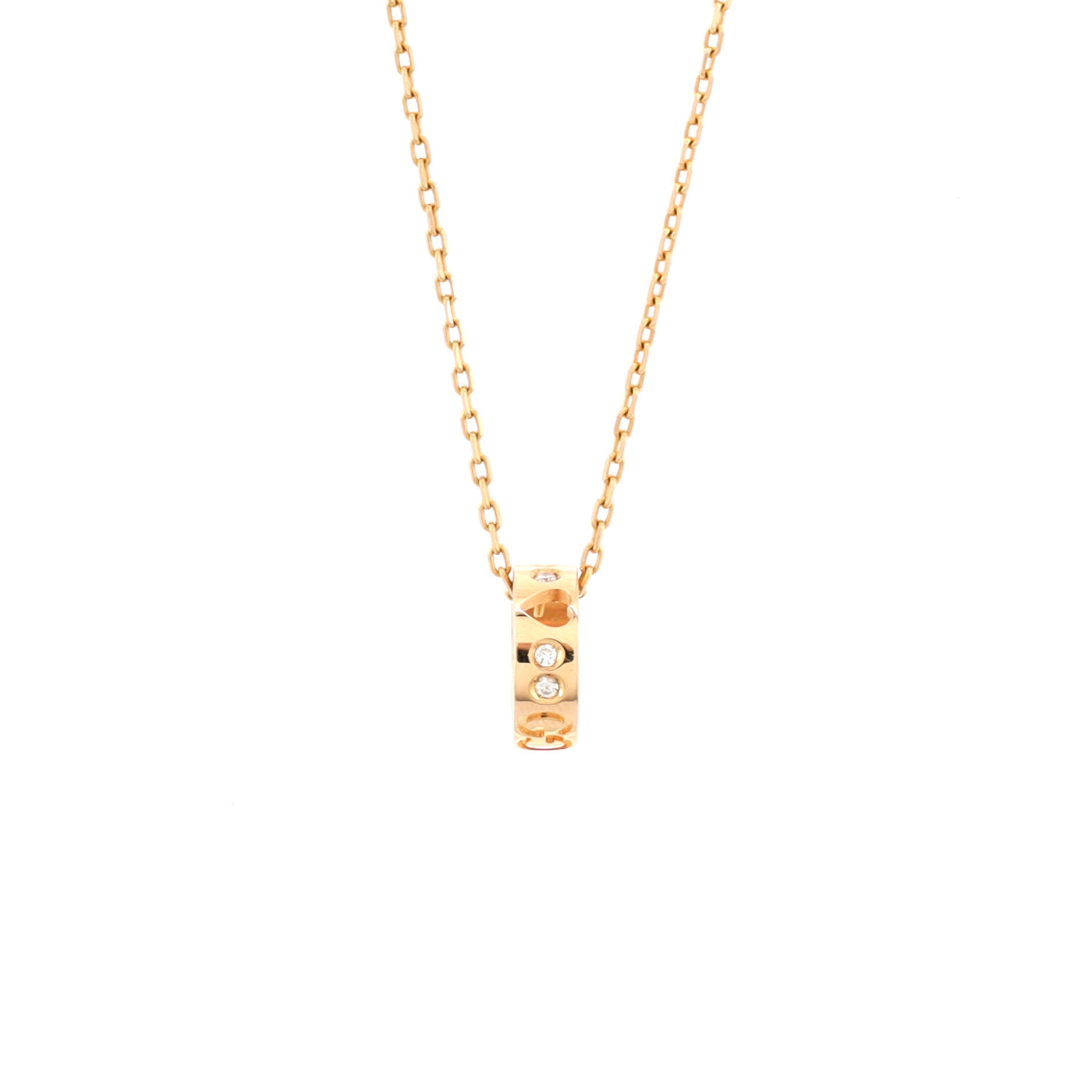 Icon Amor Pendant Necklace 18K Yellow Gold with Diamonds