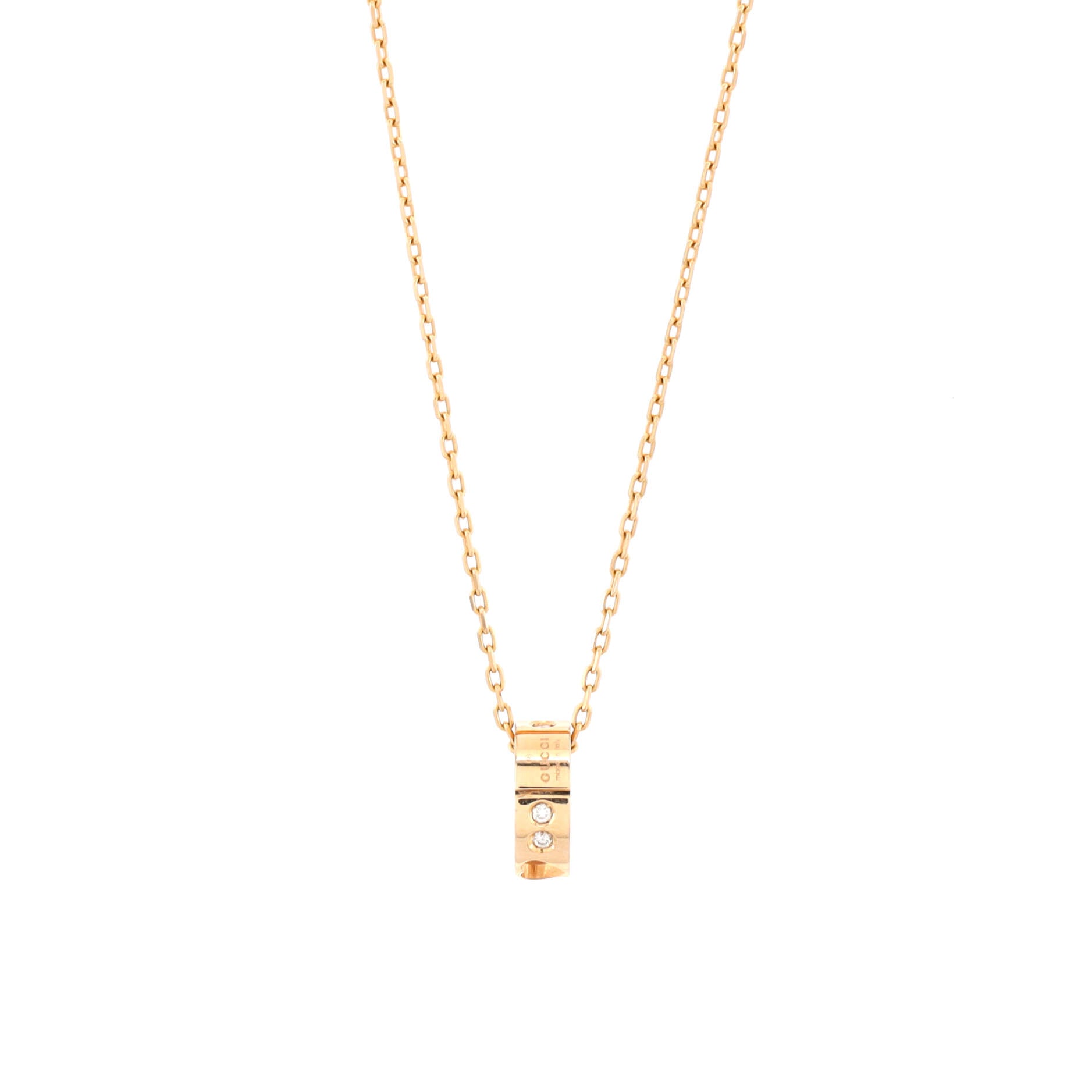 Icon Amor Pendant Necklace 18K Yellow Gold with Diamonds