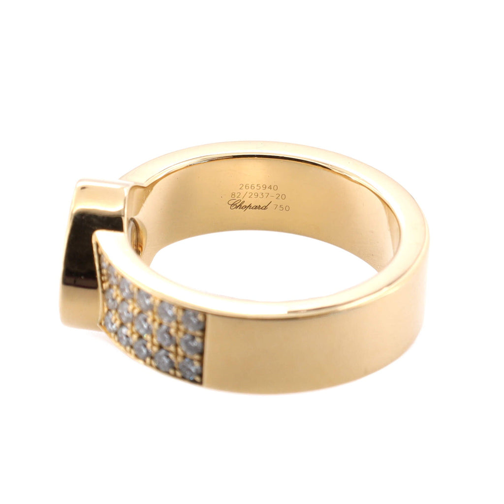 Happy Diamonds 1 Diamond Heart Band Ring 18K Yellow Gold with Diamonds