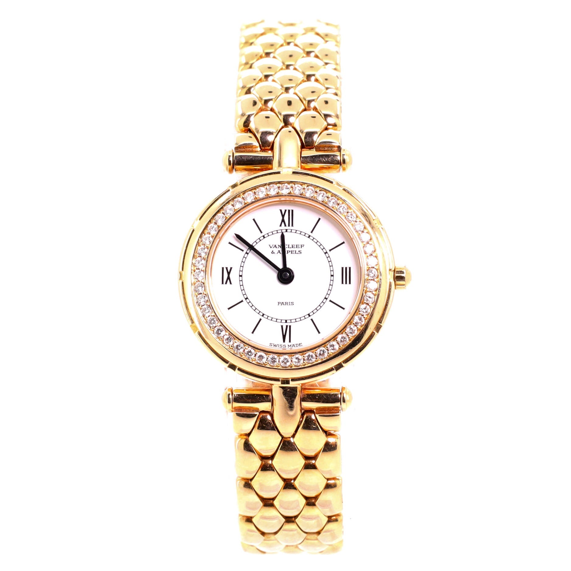 Classique Quartz Watch Yellow Gold with Diamond Bezel 24