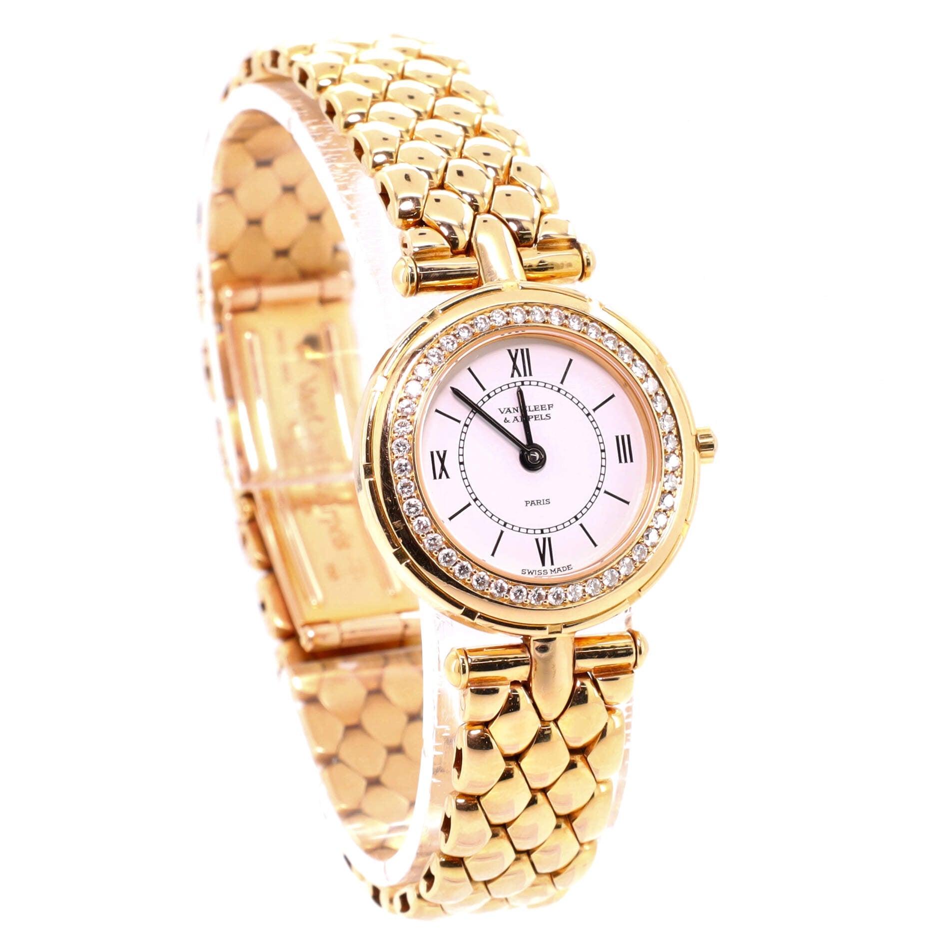 Classique Quartz Watch Yellow Gold with Diamond Bezel 24