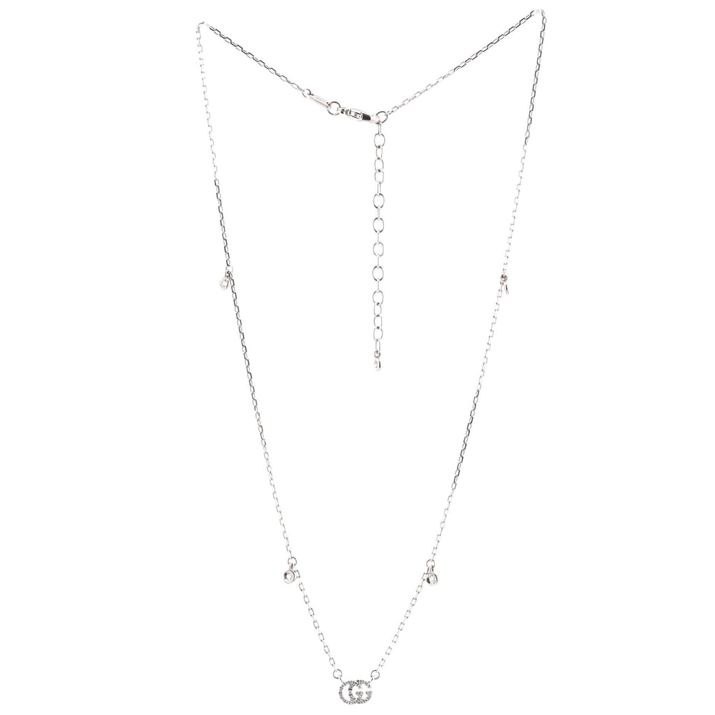 GG Running Pendant Necklace 18K White Gold with Diamonds