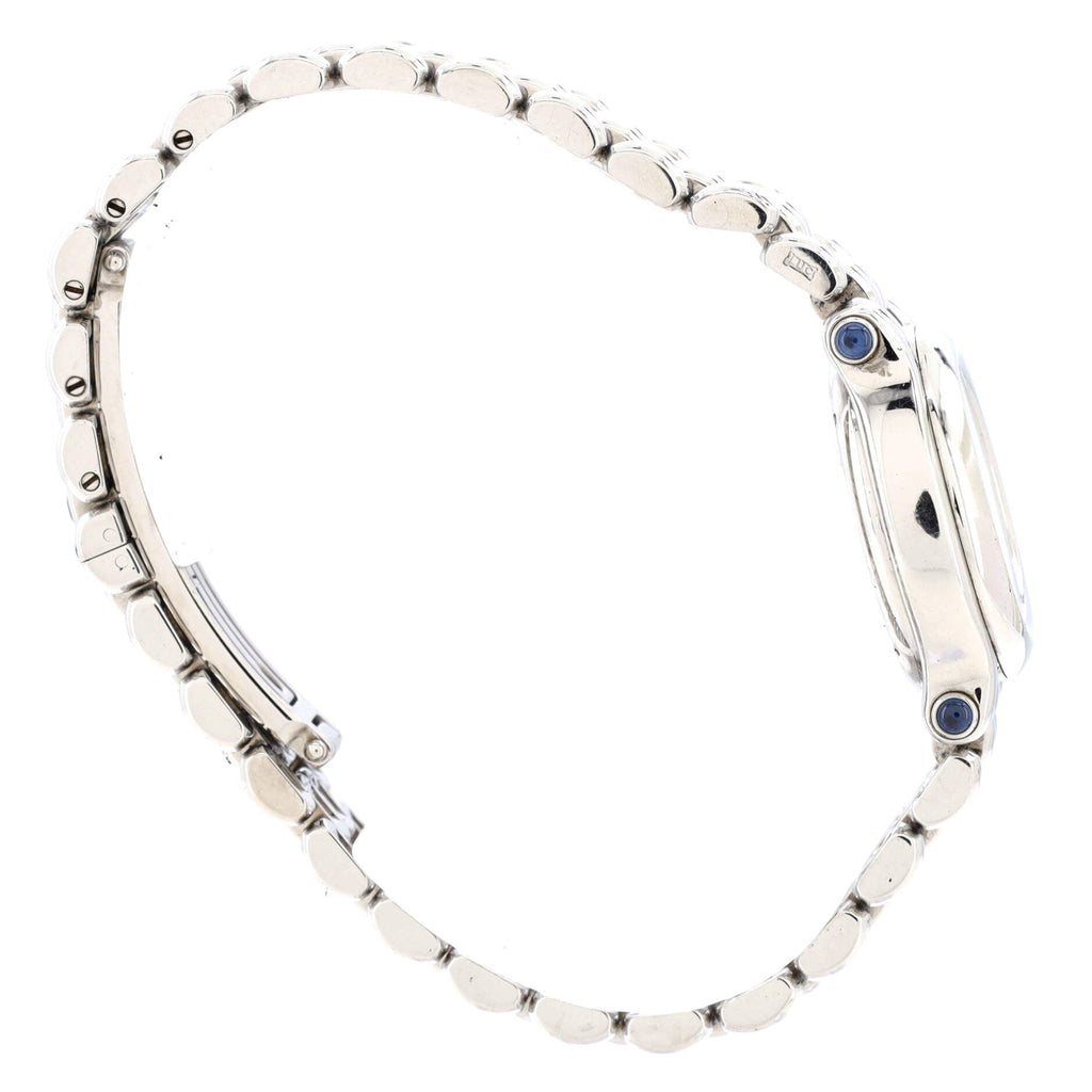 Happy Sport Star & Moon Round Quartz Watch Stainless Steel with Floating Diamonds and Mother of Pearl 27
