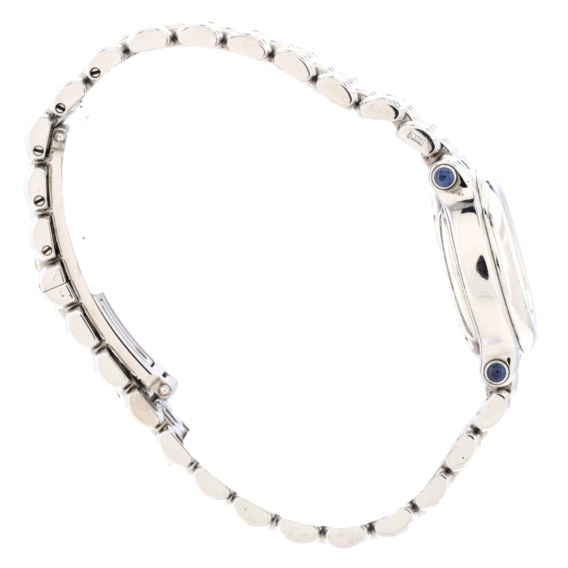 Happy Sport Star & Moon Round Quartz Watch Stainless Steel with Floating Diamonds and Mother of Pearl 27