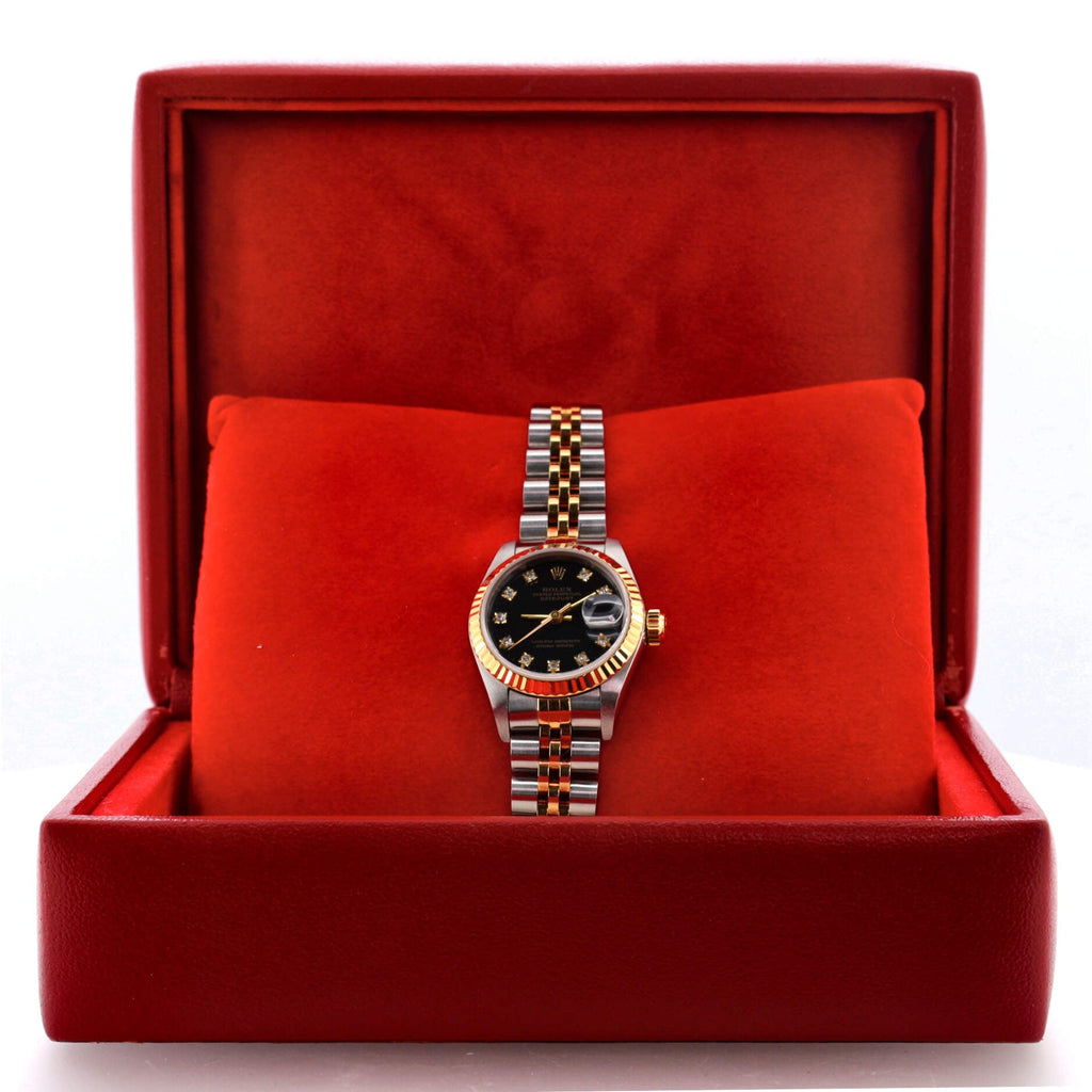 Oyster Perpetual Datejust Automatic Watch Stainless Steel and Yellow Gold with Diamond Markers 26