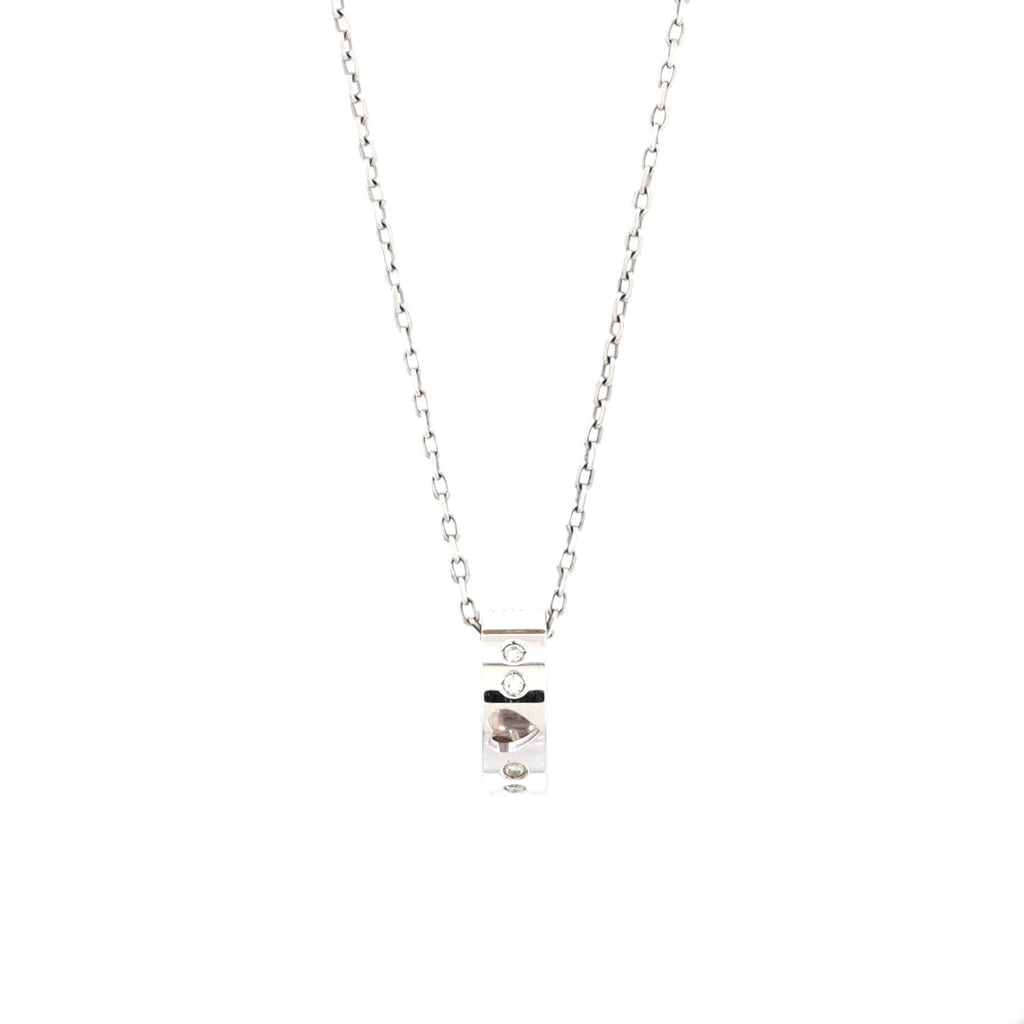 Icon Amor Pendant Necklace 18K White Gold with Diamonds