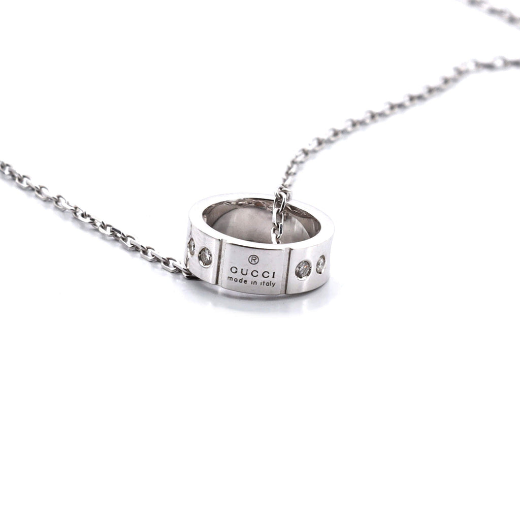 Icon Amor Pendant Necklace 18K White Gold with Diamonds
