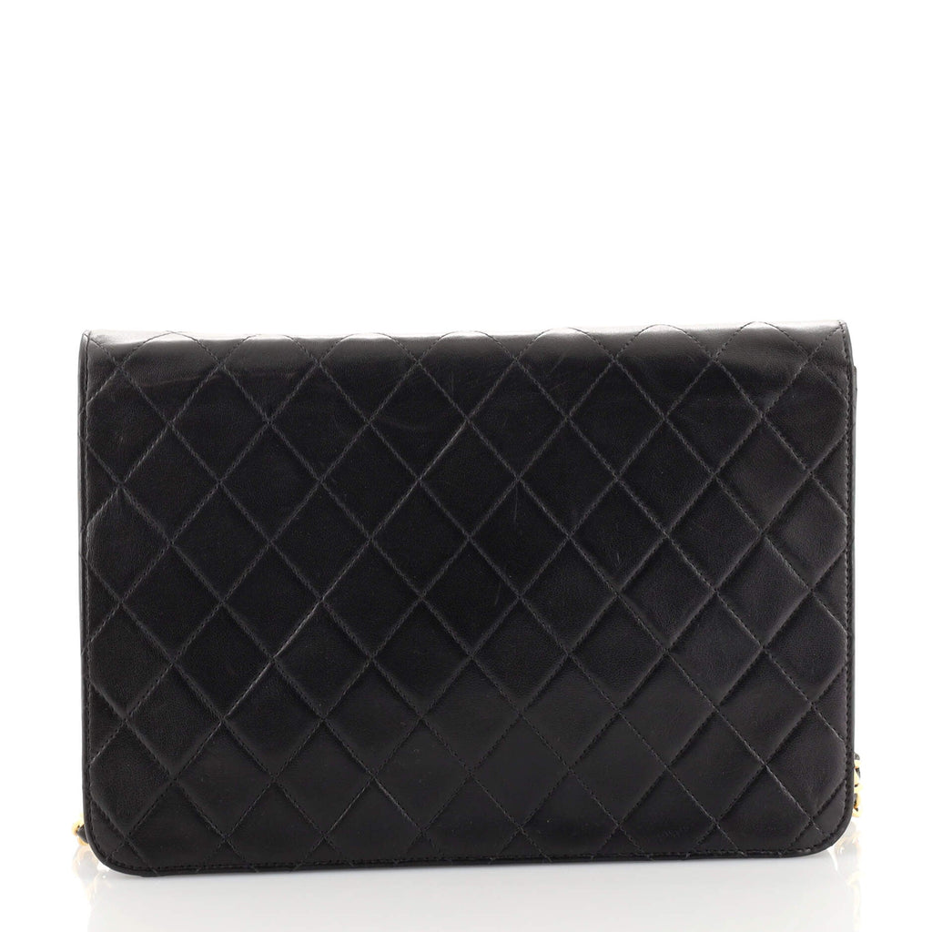 Vintage Clutch with Chain Quilted Leather Medium