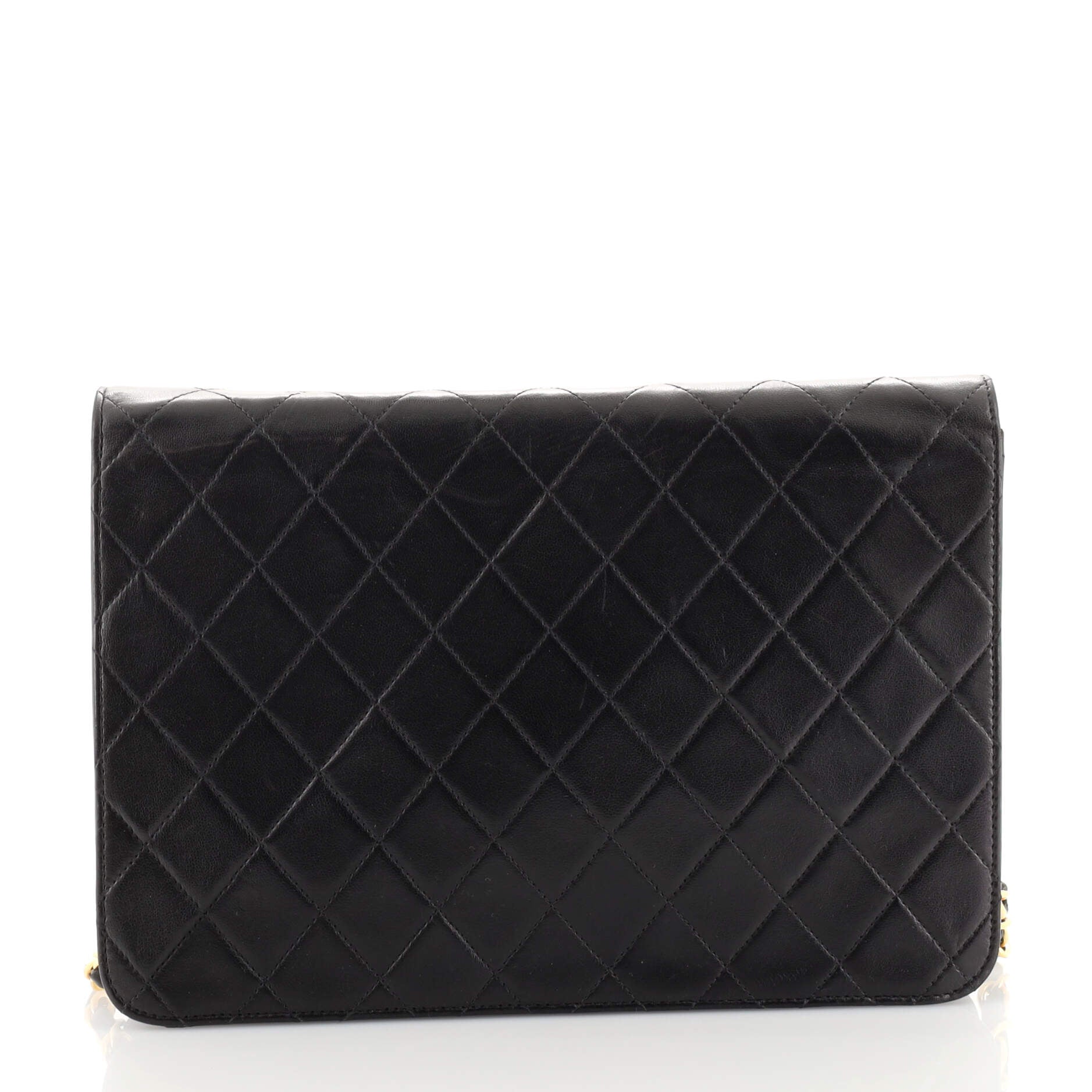 Vintage Clutch with Chain Quilted Leather Medium