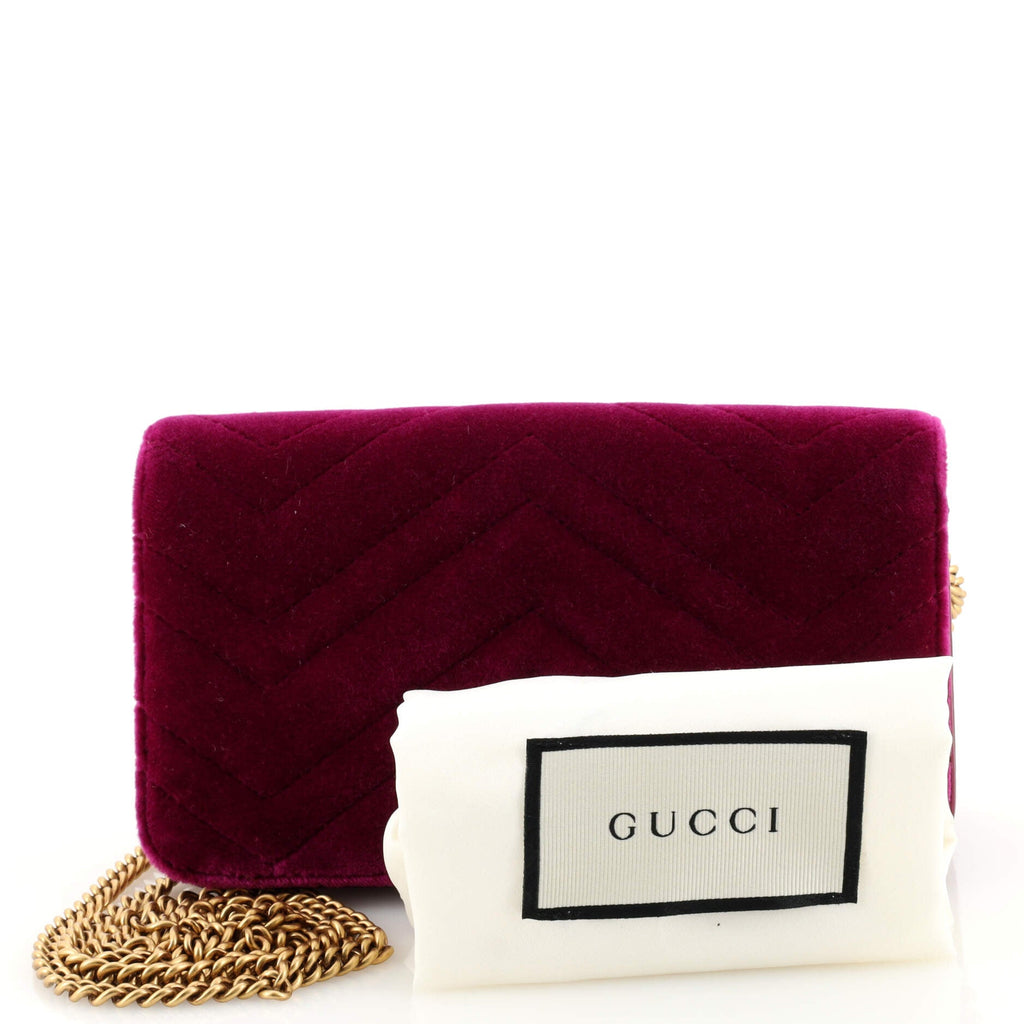 GG Marmont Chain Flap Bag Matelasse Velvet Mini