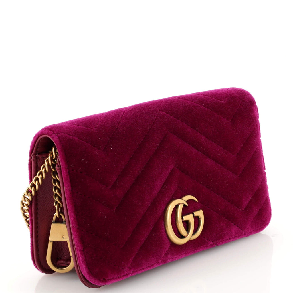 GG Marmont Chain Flap Bag Matelasse Velvet Mini