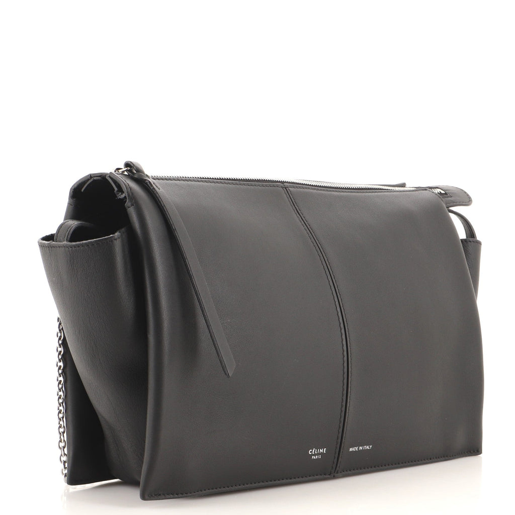 Tri-Fold Clutch on Chain Smooth Leather