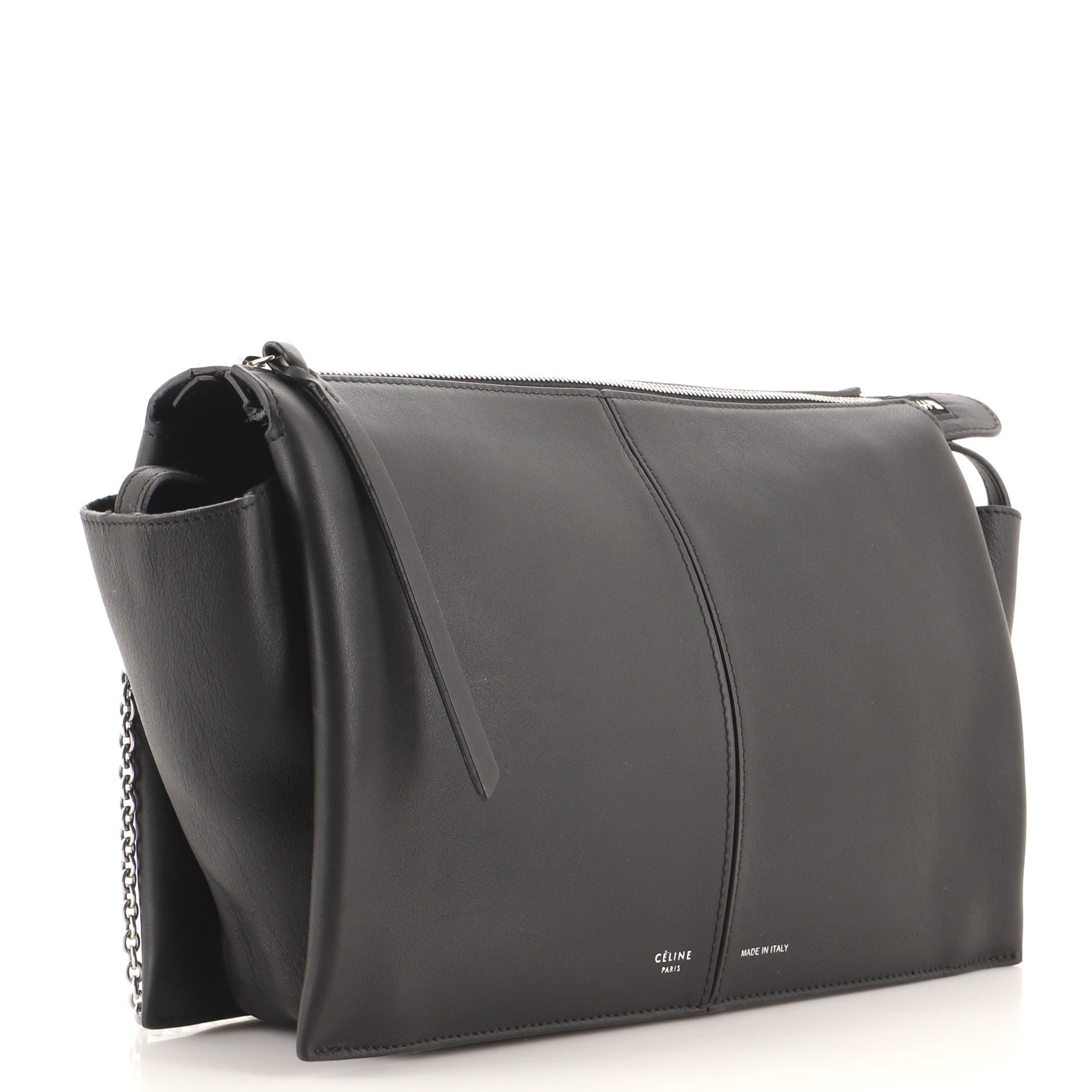 Tri-Fold Clutch on Chain Smooth Leather