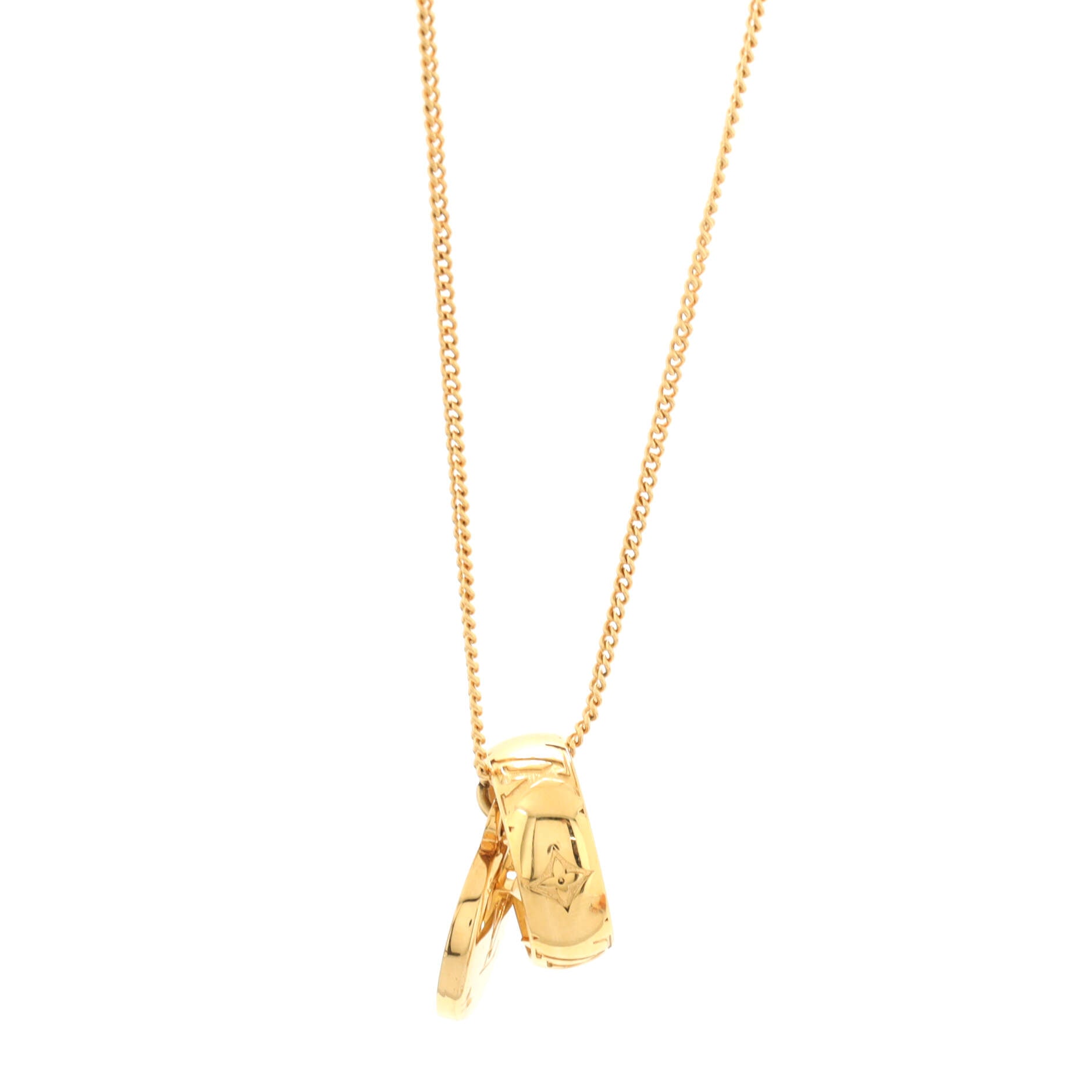 Ring Necklace Monogram Metal