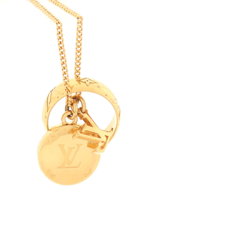 Ring Necklace Monogram Metal