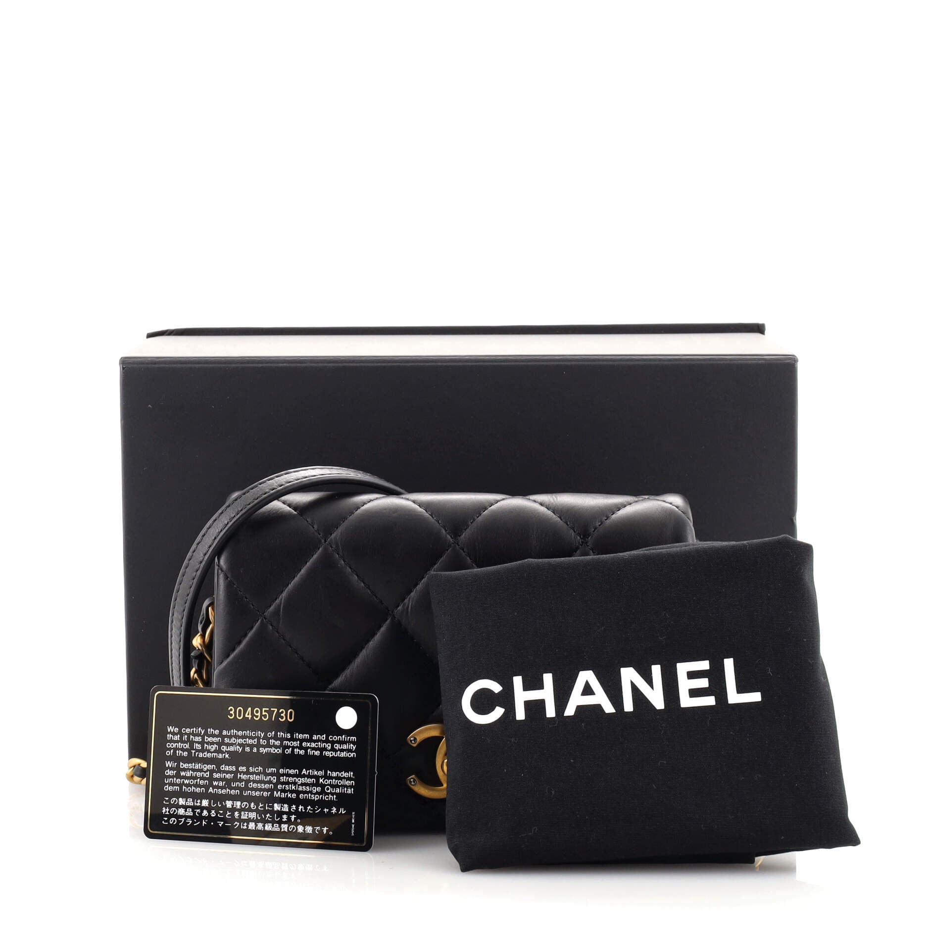 Nailed CC Full Flap Bag Quilted Calfskin Mini