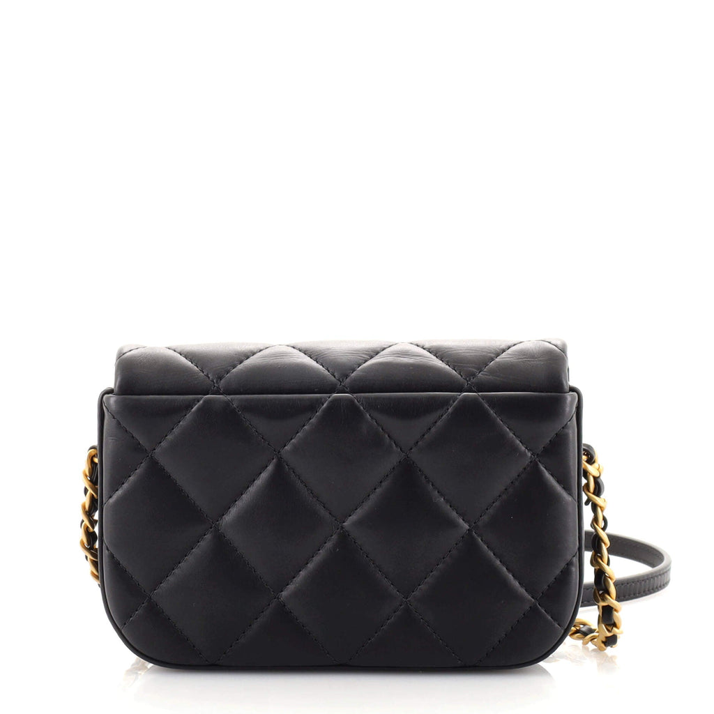 Nailed CC Full Flap Bag Quilted Calfskin Mini