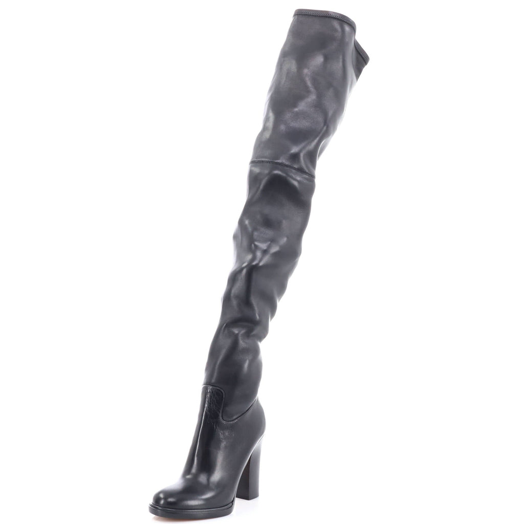 Women's Rockstud Thigh High Boots Leather