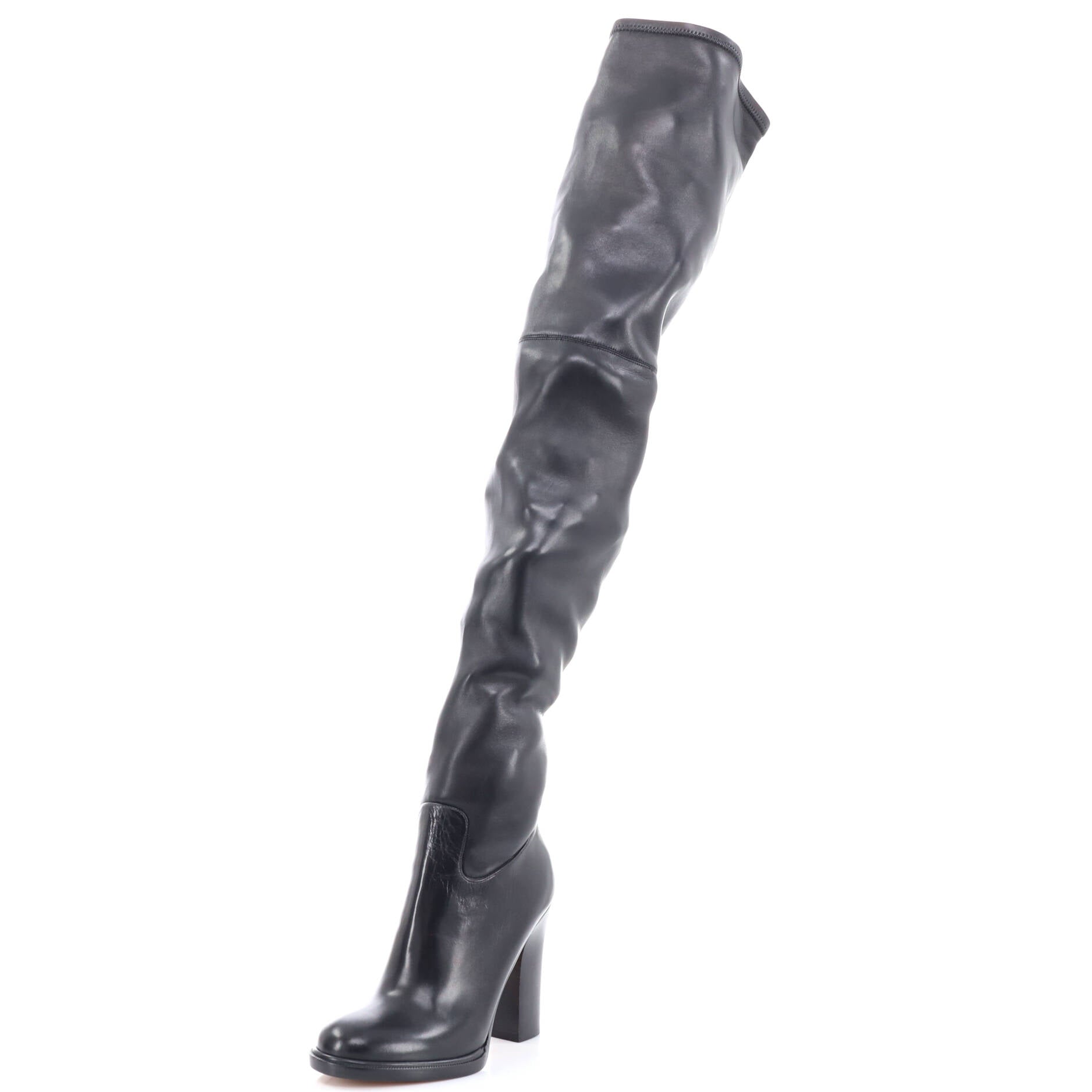 Women's Rockstud Thigh High Boots Leather