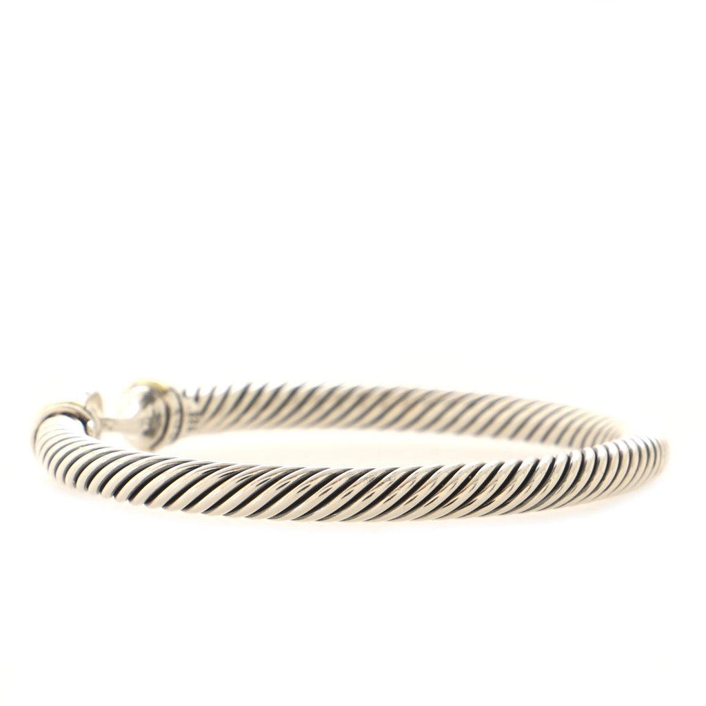 Cable Buckle Bracelet Sterling Silver with 18K Yellow Gold 5mm