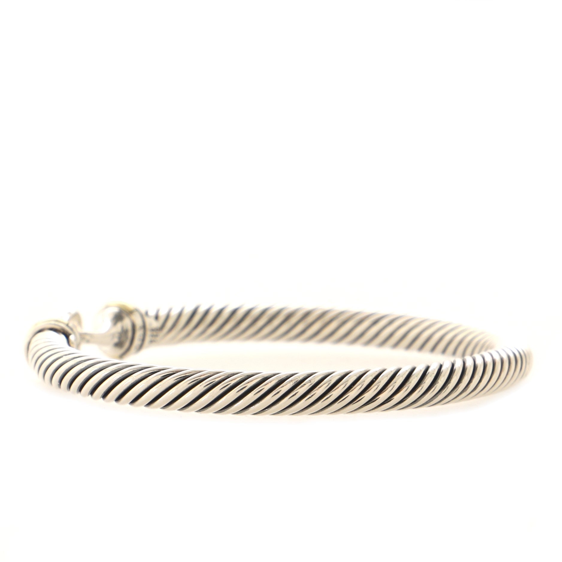 Cable Buckle Bracelet Sterling Silver with 18K Yellow Gold 5mm