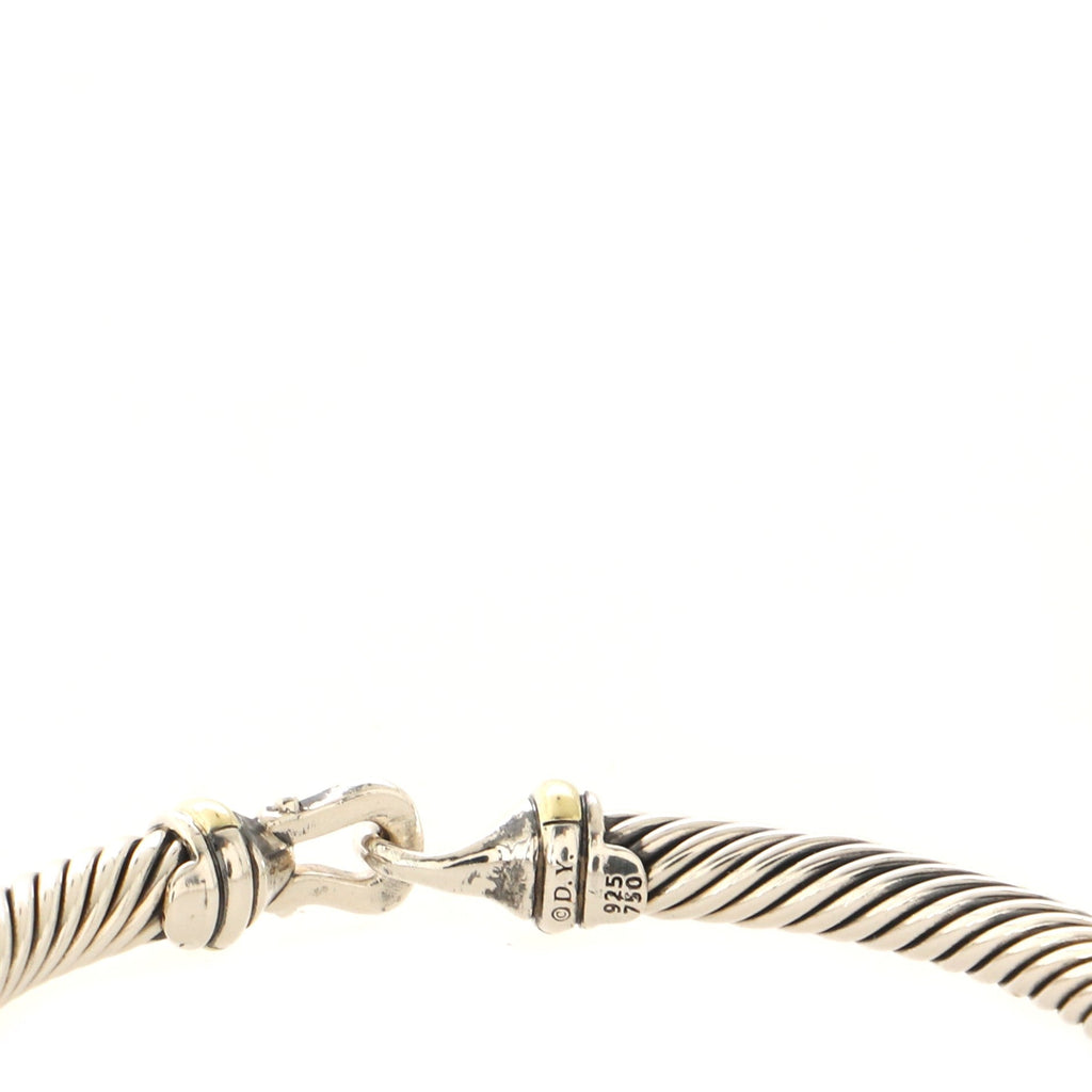 Cable Buckle Bracelet Sterling Silver with 18K Yellow Gold 5mm