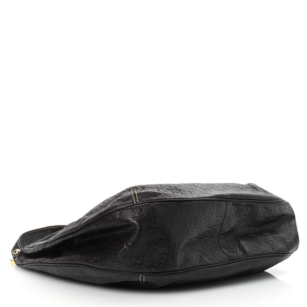 Guccissima Large New Ladies Web Hobo Black
