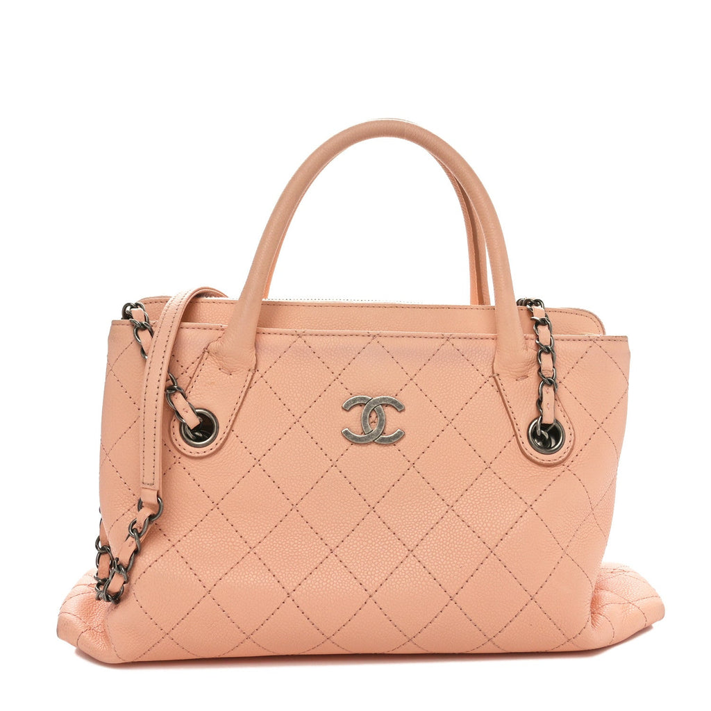 Grained Vegetal Calfskin Small Urban Shopping Tote Beige