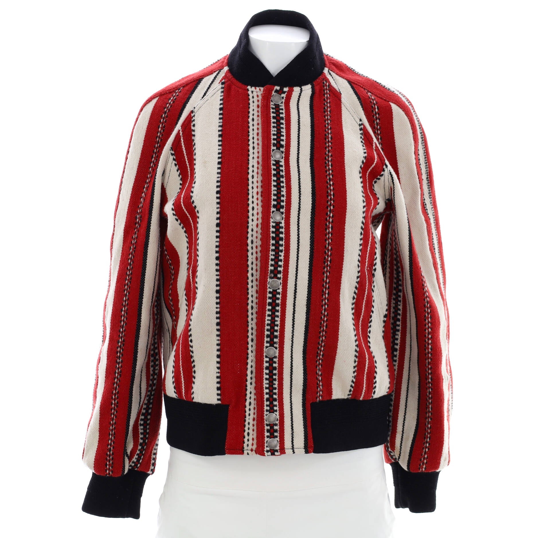 Women's Striped Bomber Jacket Wool Blend