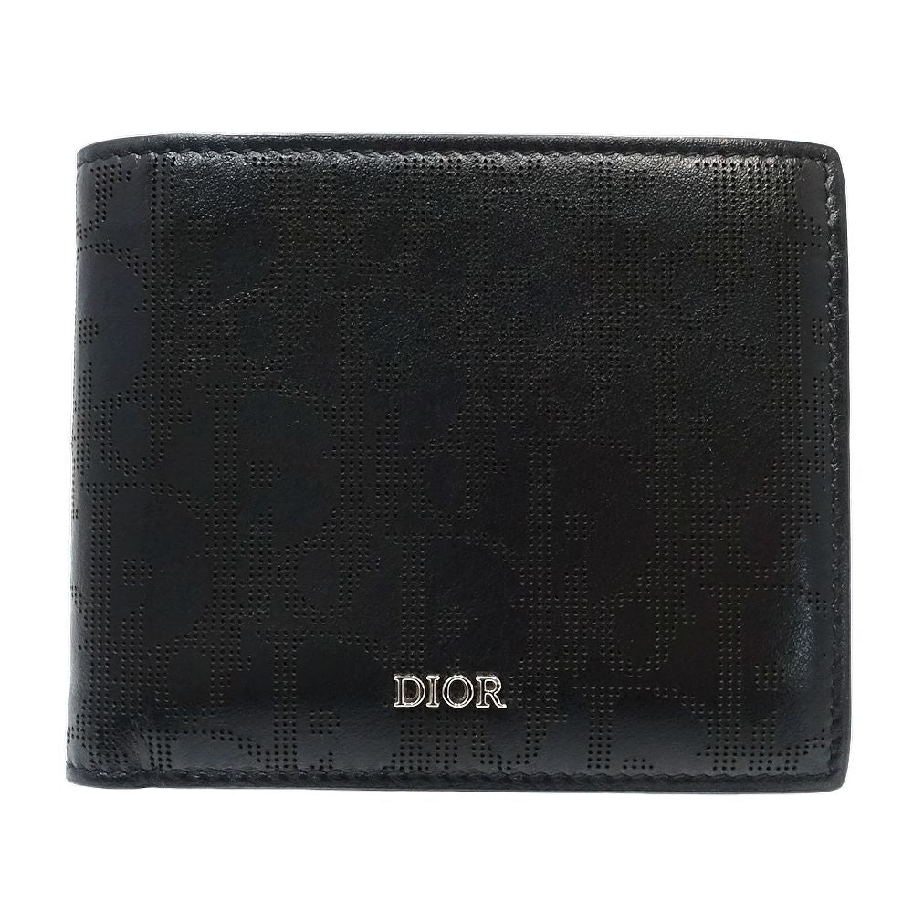 Dior Leather Bifold Wallet Oblique Galaxy