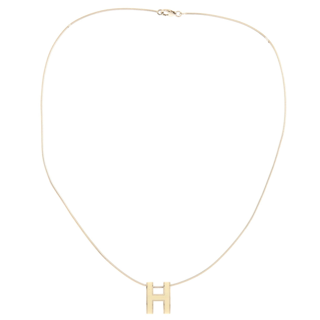 Pop H Pendant Cord Necklace Metal and Enamel