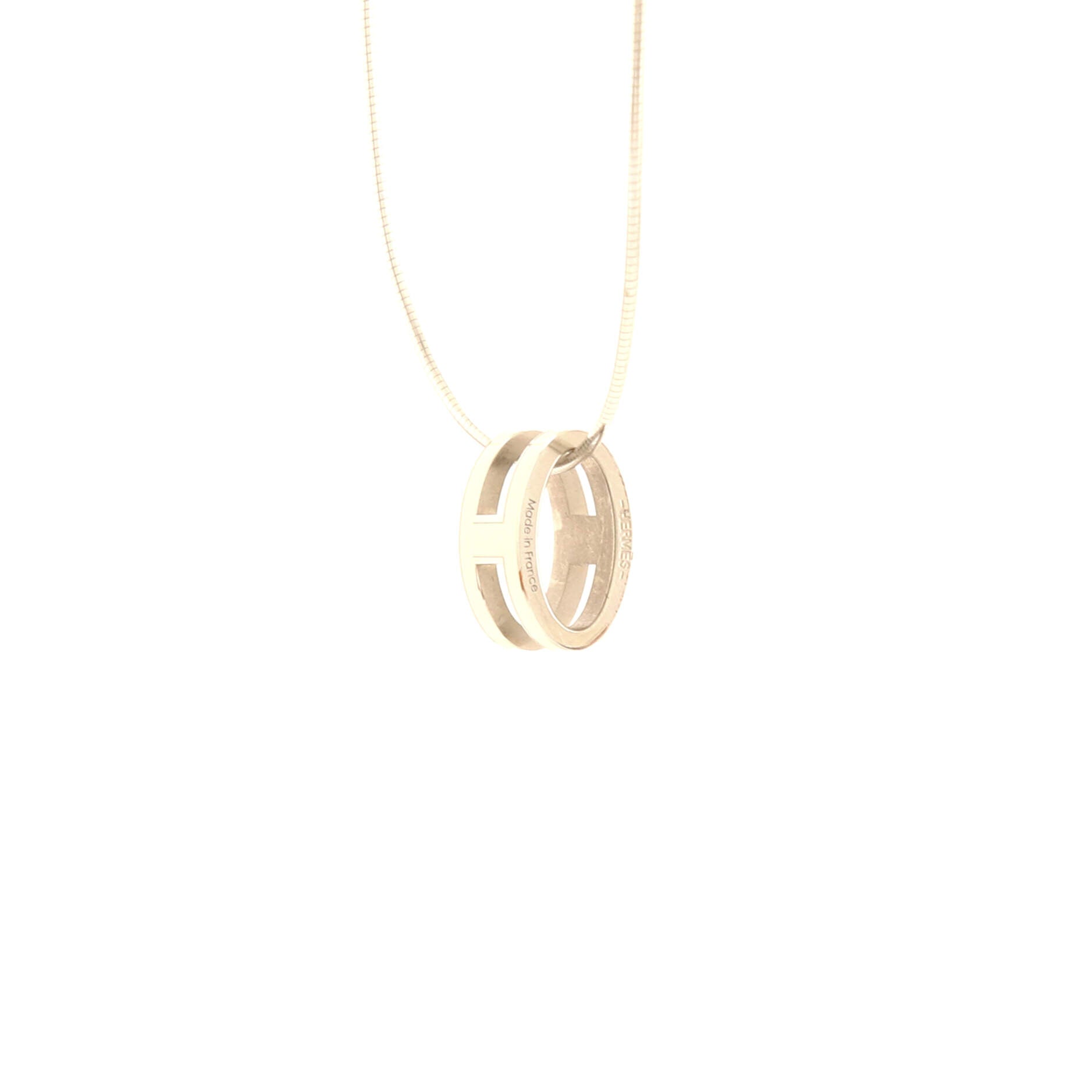 Pop H Pendant Cord Necklace Metal and Enamel