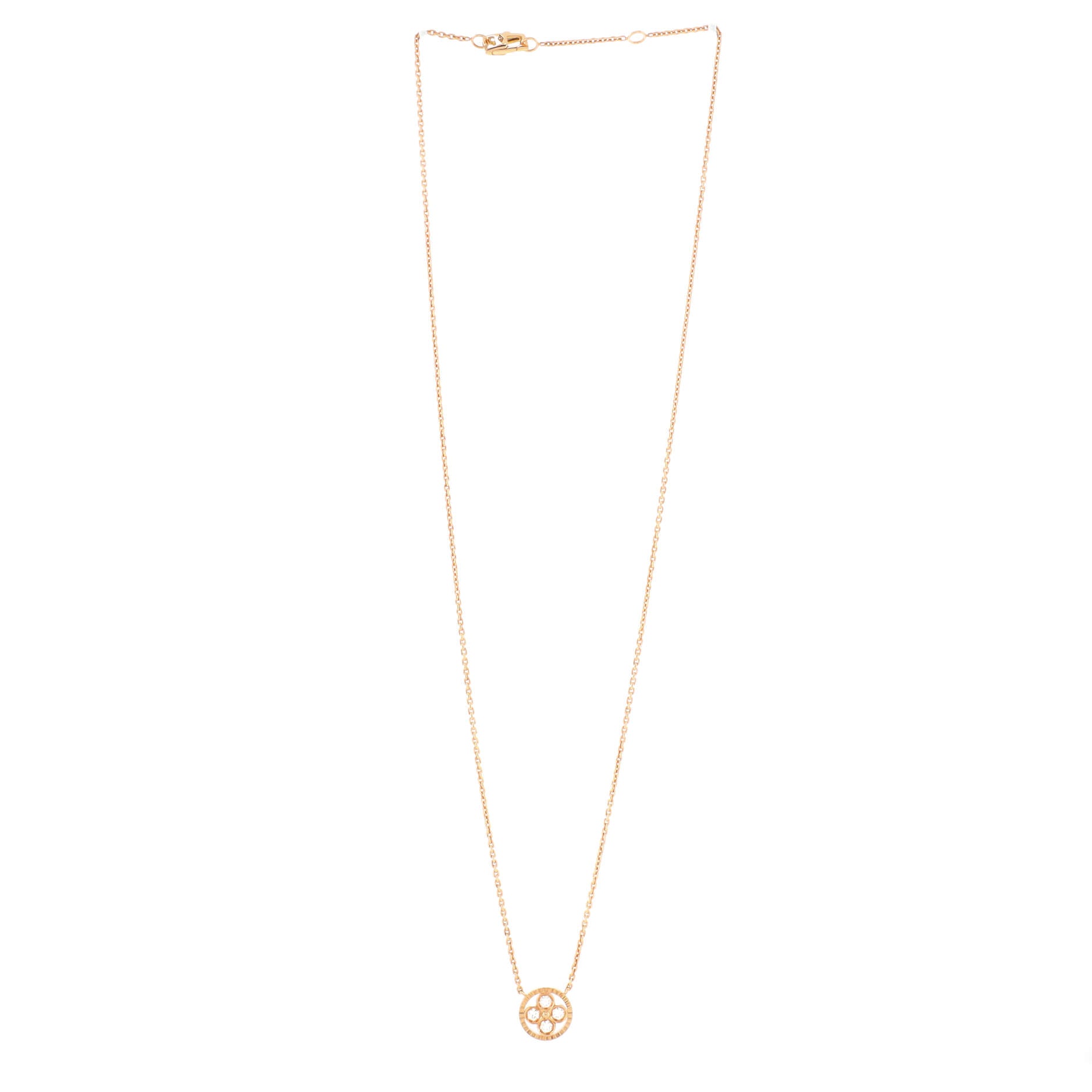 Blossom BB Pendant Necklace 18K Rose Gold with Diamonds