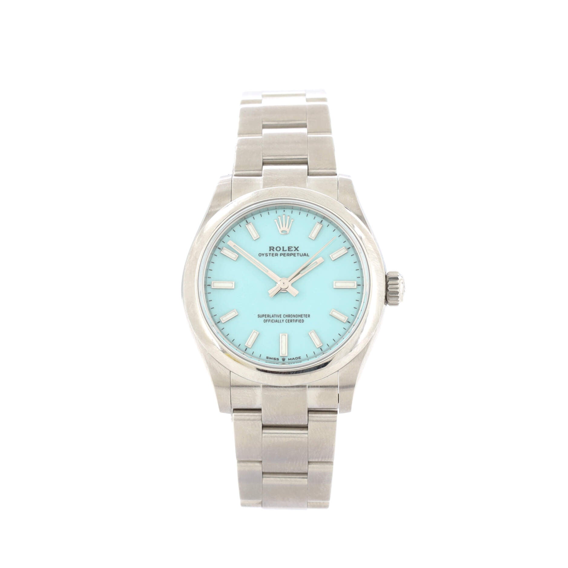 Oyster Perpetual Automatic Watch Stainless Steel with Tiffany Blue Dial 31