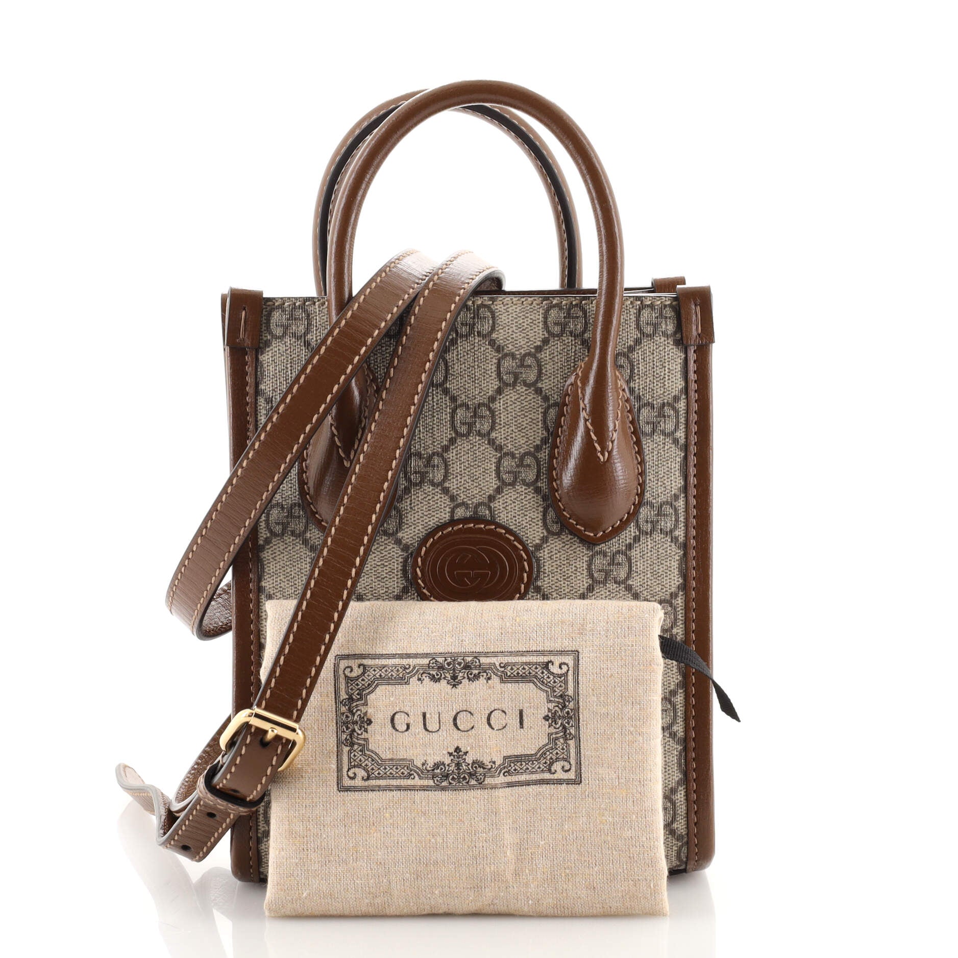 Interlocking G Tote GG Coated Canvas and Leather Mini