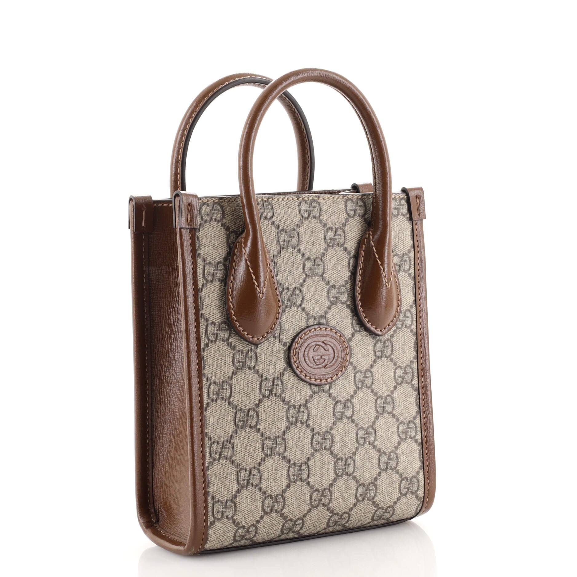 Interlocking G Tote GG Coated Canvas and Leather Mini