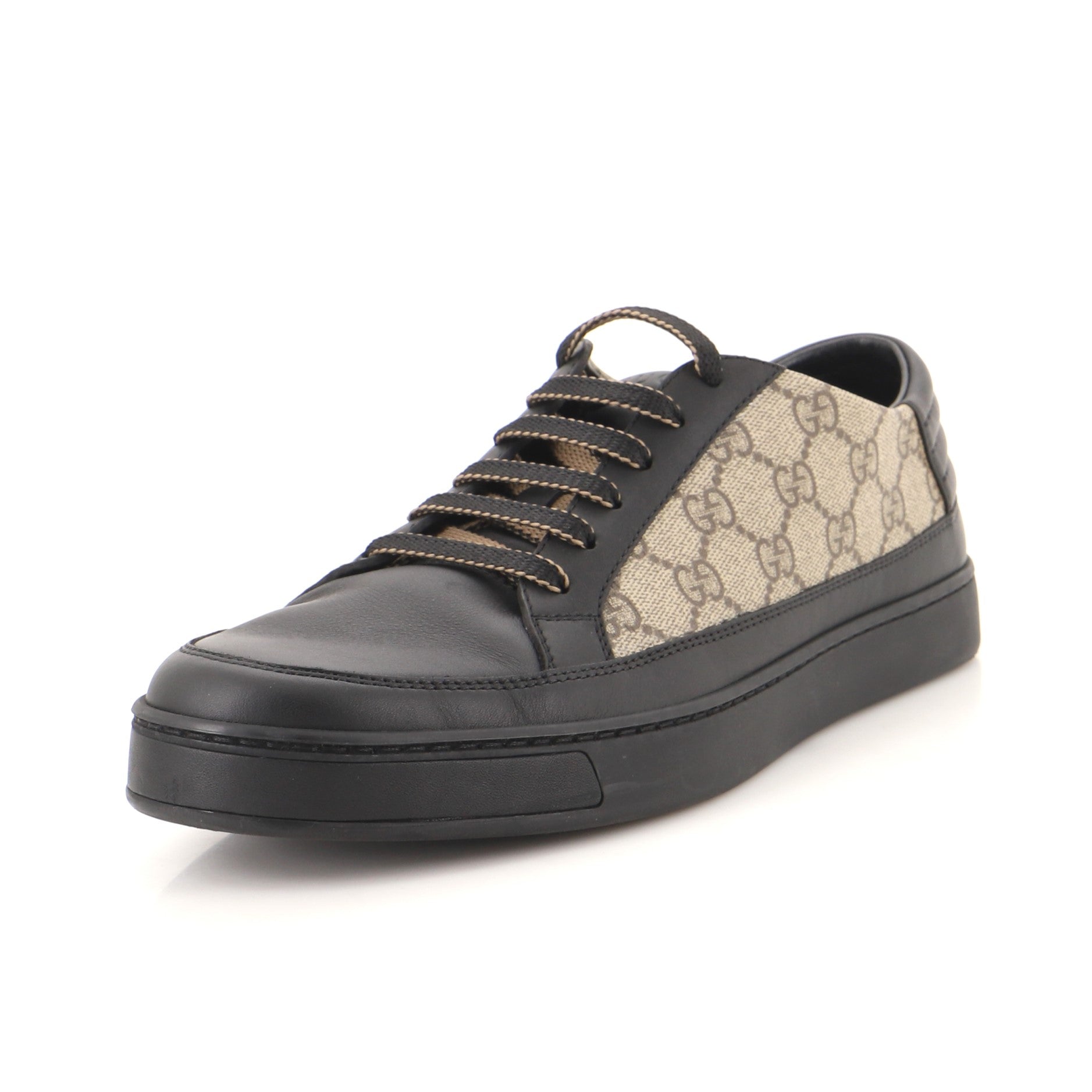 Men's Common Low-Top Sneakers GG Canvas and Leather